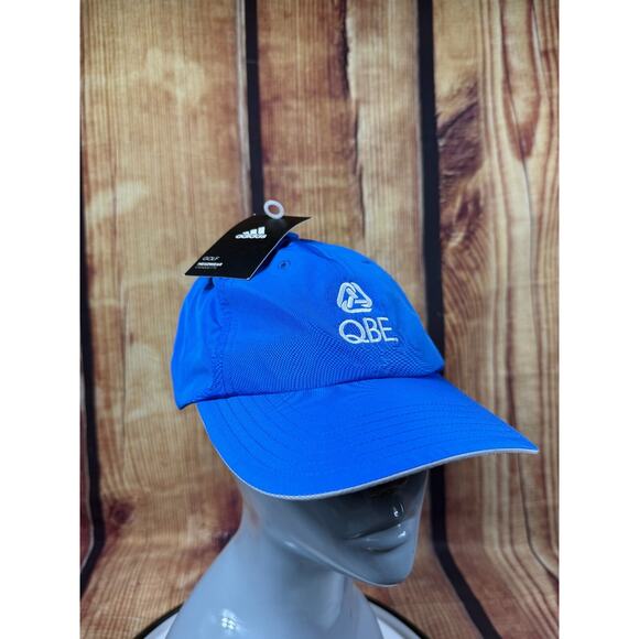 QBE Adidas Golf Hat Blue Shootout Strapback Embroidered White Logo New NWT Cap - Picture 1 of 9